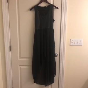 Black dress short mini skirt front long back